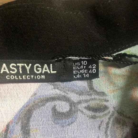 Nasty Gal Paisley Patch Printed Skater Dress Sz 10 New with tags - Picture 8 of 11